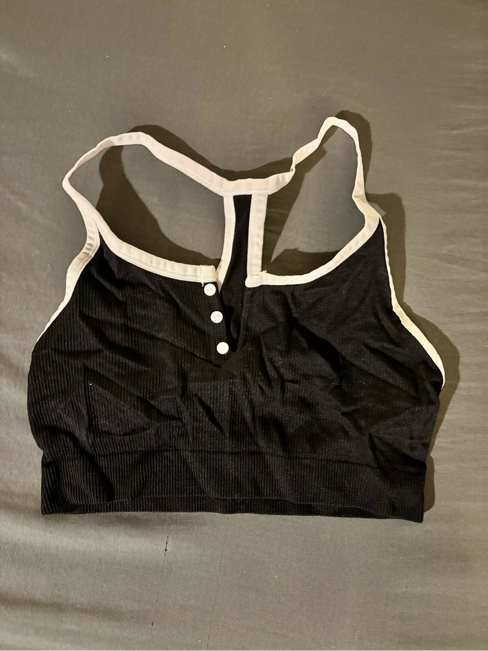 Colsie Black Racerback Bralette with White Trim